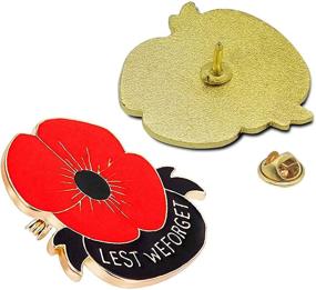 img 2 attached to 🌺 8 Pack Metal Poppy Flower Pins 1X1.2inch - Lest We Forget Veterans Day Memorial Day Lapel Pin Poppy Brooches - Remembrance Day