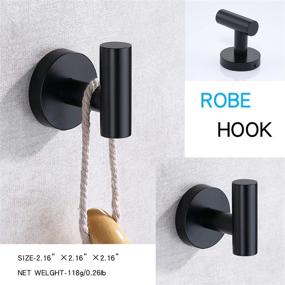 img 3 attached to 🧷 TASTOS Matte Black Bathroom Towel Coat Hook - Set of 2 Robe Clothes Cabinet Closet Sponges Hooks Holder Round Style, Heavy Duty Wall Hook for Bathroom, Kitchen, Hotel, Wall Mounted - Stainless Steel