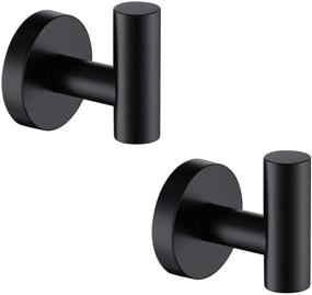 img 4 attached to 🧷 TASTOS Matte Black Bathroom Towel Coat Hook - Set of 2 Robe Clothes Cabinet Closet Sponges Hooks Holder Round Style, Heavy Duty Wall Hook for Bathroom, Kitchen, Hotel, Wall Mounted - Stainless Steel