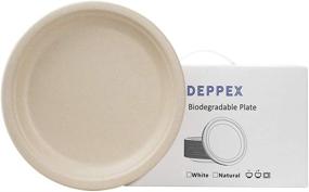 img 4 attached to 🌱 DEPPEX 100% Compostable Disposable Plates, 9 inch [100-Pack] | Natural Heavy-Duty Plates for Parties | Eco-Friendly Alternative | Microwavable | Made from Sustainable Sugar Cane Fiber