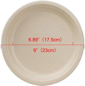 img 2 attached to 🌱 DEPPEX 100% Compostable Disposable Plates, 9 inch [100-Pack] | Natural Heavy-Duty Plates for Parties | Eco-Friendly Alternative | Microwavable | Made from Sustainable Sugar Cane Fiber