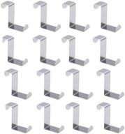 🚪 pertty 16 pcs over the door hooks: a stainless steel organizer for coats, towels, bags, and more! logo