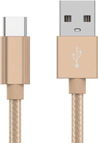 img 3 attached to 🔌 6ft Long USB C Cable for Android Phones - Premium Nylon Braided Type C Fast Charging Cord for Samsung Galaxy S20 / S10 / S9 / S8, Note, LG, Pixel, Nintendo Switch - Gold, 4805