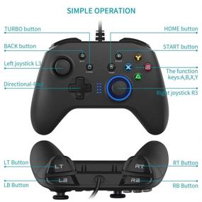 img 2 attached to 🎮 Wired Gaming Controller with Dual-Vibration for PS3, Switch, PC & Mobile Devices – 6.5 ft USB Cable