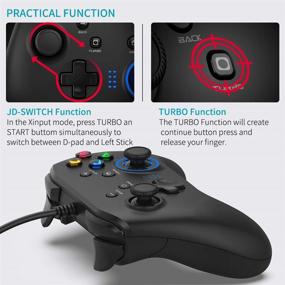 img 1 attached to 🎮 Wired Gaming Controller with Dual-Vibration for PS3, Switch, PC & Mobile Devices – 6.5 ft USB Cable