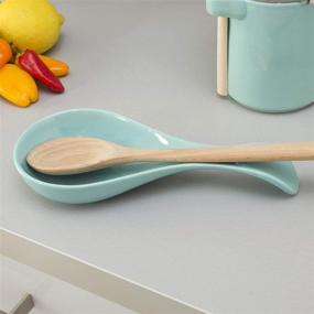 img 1 attached to 🥄 Turquoise Ceramic Spoon by Home Basics: Enhancing Style at Home