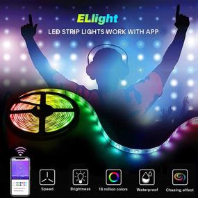 img 3 attached to 32.8ft Waterproof RGB LED Strip Lights, ELlight Dream Color LED Lights with Multicolor Chasing, Flexible 300 LEDs SMD 5050 Strip Lighting Kit for Home Kitchen - Controlled by APP