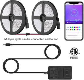 img 1 attached to 32.8ft Waterproof RGB LED Strip Lights, ELlight Dream Color LED Lights with Multicolor Chasing, Flexible 300 LEDs SMD 5050 Strip Lighting Kit for Home Kitchen - Controlled by APP