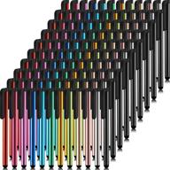 ✍️ 120 pieces universal capacitive stylus pen set - slim digital pen compatible with ipad, iphone, samsung, tablet, and most capacitive touch screen devices - 12 vibrant colors logo