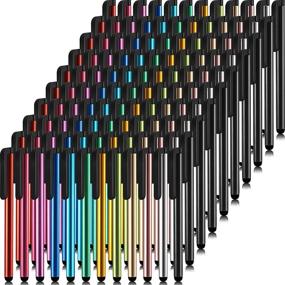 img 4 attached to ✍️ 120 pieces Universal Capacitive Stylus Pen Set - Slim Digital Pen Compatible with iPad, iPhone, Samsung, Tablet, and Most Capacitive Touch Screen Devices - 12 Vibrant Colors