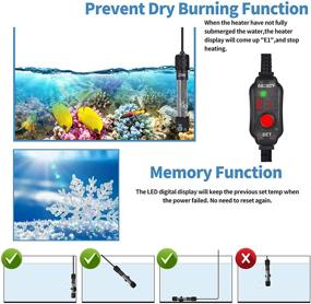 img 1 attached to 🐠 Woliver Aquarium Heater: Submersible Fish Tank Heater with Digital Temp Controller - Perfect for Saltwater, Freshwater, and Turtle Tanks