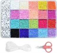 📿 ultimate bracelet-making kit: 10,000pcs 3mm glass seed beads in multicolor + 280pcs alphabet letter beads for diy name bracelets & crafts logo