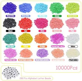 img 1 attached to 📿 Ultimate Bracelet-Making Kit: 10,000pcs 3mm Glass Seed Beads in Multicolor + 280pcs Alphabet Letter Beads for DIY Name Bracelets & Crafts