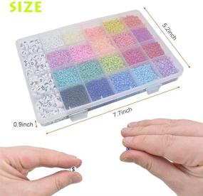 img 3 attached to 📿 Ultimate Bracelet-Making Kit: 10,000pcs 3mm Glass Seed Beads in Multicolor + 280pcs Alphabet Letter Beads for DIY Name Bracelets & Crafts