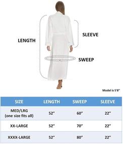 img 2 attached to 🛀 Boca Terry Ladies' Waffle Knit Bathrobe, Luxurious Long White Spa Robe for Hotels