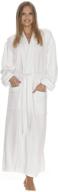 🛀 boca terry ladies' waffle knit bathrobe, luxurious long white spa robe for hotels logo