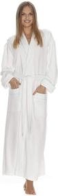 img 4 attached to 🛀 Boca Terry Ladies' Waffle Knit Bathrobe, Luxurious Long White Spa Robe for Hotels