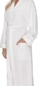 img 1 attached to 🛀 Boca Terry Ladies' Waffle Knit Bathrobe, Luxurious Long White Spa Robe for Hotels