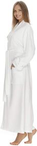 img 3 attached to 🛀 Boca Terry Ladies' Waffle Knit Bathrobe, Luxurious Long White Spa Robe for Hotels