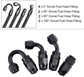 img 1 attached to 🔥 High-Quality 3/8 6AN 20FT Nylon Stainless Steel Braided Fuel Line Hose Kit - Oil/Gas/Fuel Compatible with 10PCS Swivel Fuel Hose Fitting Adapter Kit - Black