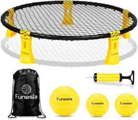 img 4 attached to 🏐 Upgraded Funesla Spike Game Set Strikeball Standard 3 Balls Kit - Spike Ball Playing Net Game with Enhanced Features for Beach, Backyard, Park, and Indoor Entertainment