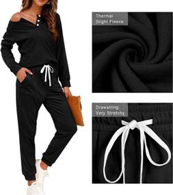 img 1 attached to 👚 Comfortable and Stylish WIHOLL Two-Piece Lounge Set for Women with Button-Down Sweatshirt and Sweatpants