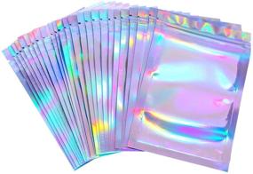 img 4 attached to 🌈 Holographic Food Storage Bags - 100 Pieces of Holographic Packaging Bags, Ideal for Storage - 3 x 4 Inches