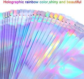 img 1 attached to 🌈 Holographic Food Storage Bags - 100 Pieces of Holographic Packaging Bags, Ideal for Storage - 3 x 4 Inches