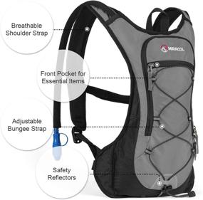 img 1 attached to Lightweight Hydration Backpack with 2L BPA-Free Bladder for Running, Hiking, Climbing, Biking, Cycling, and Skiing - MIRACOL Hydration Pack