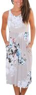 🌸 ours women summer sleeveless floral print racerback midi sun dresses with pocket - effortlessly chic and convenient for every occasion logo