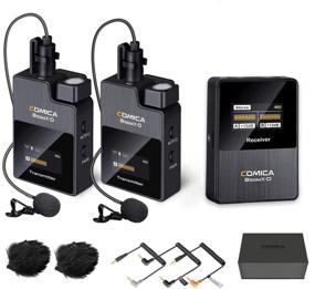 img 4 attached to 🎙️ Comica BoomX-D2 2.4G Wireless Lavalier Lapel Microphone System for DSLR Cameras, Camcorders, iPhone, Android & More