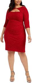 img 4 attached to Stunning Alex Evenings Women's Plus Size Short Jacquard Knit Dress for Elegance and Comfort