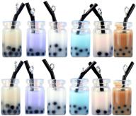 artibetter 12pcs milk tea charm pendant - perfect for diy keychain, earring, and jewelry making accessories logo