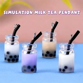 img 3 attached to Artibetter 12pcs Milk Tea Charm Pendant - Perfect for DIY Keychain, Earring, and Jewelry Making Accessories