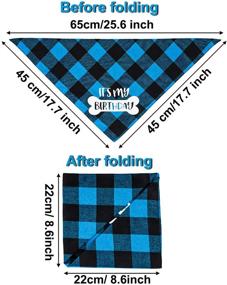 img 3 attached to VIPITH Reversible Double-Sided Cotton Dog Birthday Bandana: Plaid Painting Scarf Bib for Dogs & Cats - Small, Medium, Large Pets