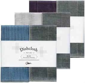 img 4 attached to 🧽 Nawrap Binchotan Charcoal Dishcloths: Set of 3 Aqua, White & Purple - Naturally Anti-Odor