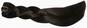 img 2 attached to 👧 7pcs 120g 22inch Balayage Aison 9A Real Straight Clip in Hair Extensions - Natural Black