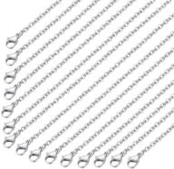 minelife 30 pcs stainless steel necklace chain bulk - premium jewelry making silver plated chains for diy crafts and designs (18inch, 2mm) logo