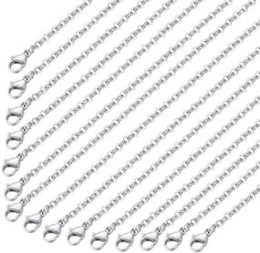 img 4 attached to Minelife 30 Pcs Stainless Steel Necklace Chain Bulk - Premium Jewelry Making Silver Plated Chains for DIY Crafts and Designs (18Inch, 2mm)