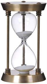 img 2 attached to Bellaware 60 Minute Metal Hourglass Sand Timer: Stylish Large Size Sand Clock with Decorative Bronze Finish