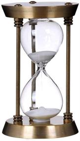 img 1 attached to Bellaware 60 Minute Metal Hourglass Sand Timer: Stylish Large Size Sand Clock with Decorative Bronze Finish