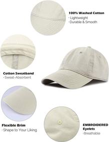 img 2 attached to Vintage Washed Distressed Cotton Baseball Cap for Men and Women - Plain Blank Adjustable Classic Hat Cap