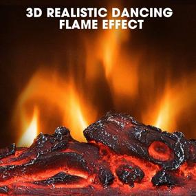 img 3 attached to 🔥 LIFEPLUS Electric Fireplace: 3D Realistic Flame and Retro Freestanding Heater