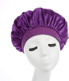 img 3 attached to 💤 YFJH Soft Satin Silk Salon Bonnet: Ultimate Hair Loss Cap for Women's Night Sleeping