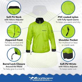 img 2 attached to 🌊 Waterproof Paddling Sailing Spray Top with Neck and Wrist Seals, Front Zipper, and Shoulder Pocket by WindRider