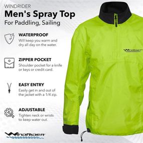 img 3 attached to 🌊 Waterproof Paddling Sailing Spray Top with Neck and Wrist Seals, Front Zipper, and Shoulder Pocket by WindRider