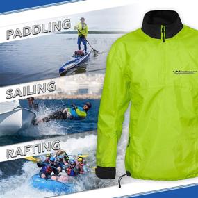 img 1 attached to 🌊 Waterproof Paddling Sailing Spray Top with Neck and Wrist Seals, Front Zipper, and Shoulder Pocket by WindRider