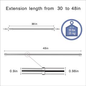 img 1 attached to 👗 Efficient Closet Organization: Stainless Steel Adjustable Closet Rod 30-48 Inch - Perfect for Wardrobe, Curtain, and Clothes Management