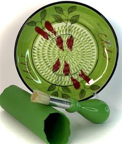 img 3 attached to 🧀 BonCera, All-in-One 4-Piece Premium Stoneware Grater Set, Hand-Made & Hand-Painted, 2-Year Warranty Included, Chili Green, Original Designers Signature by James Design s #G108