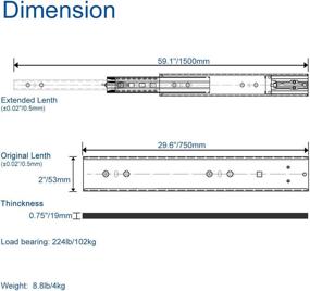 img 2 attached to VADANIA Drawer Extension Bearing Capacity Hardware for Cabinet Hardware